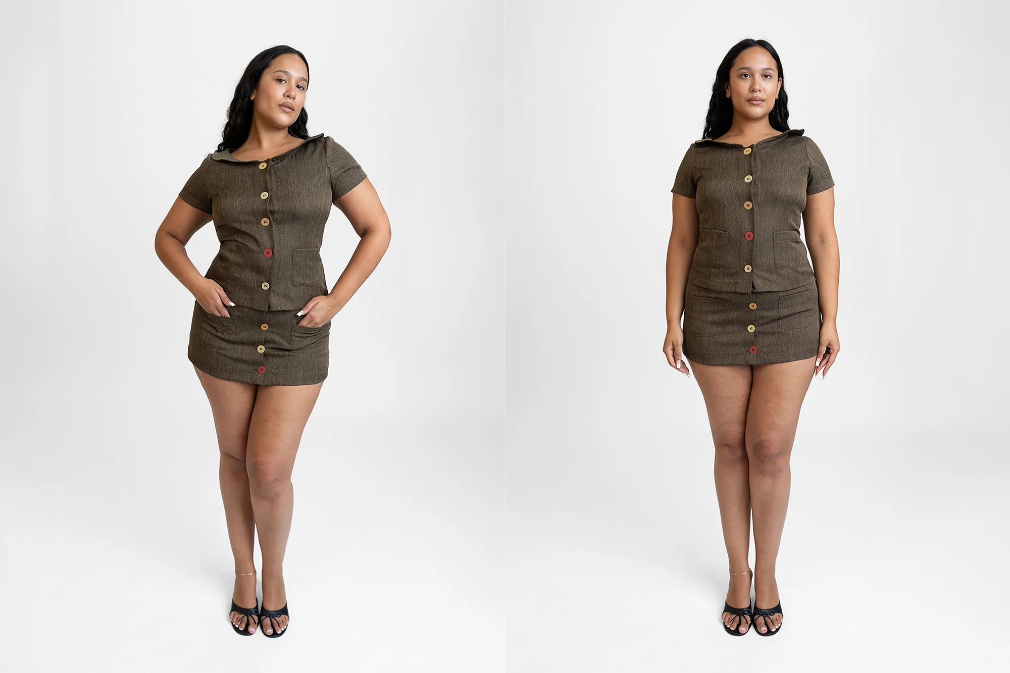 Button Suit Mini Skirt - Image 11