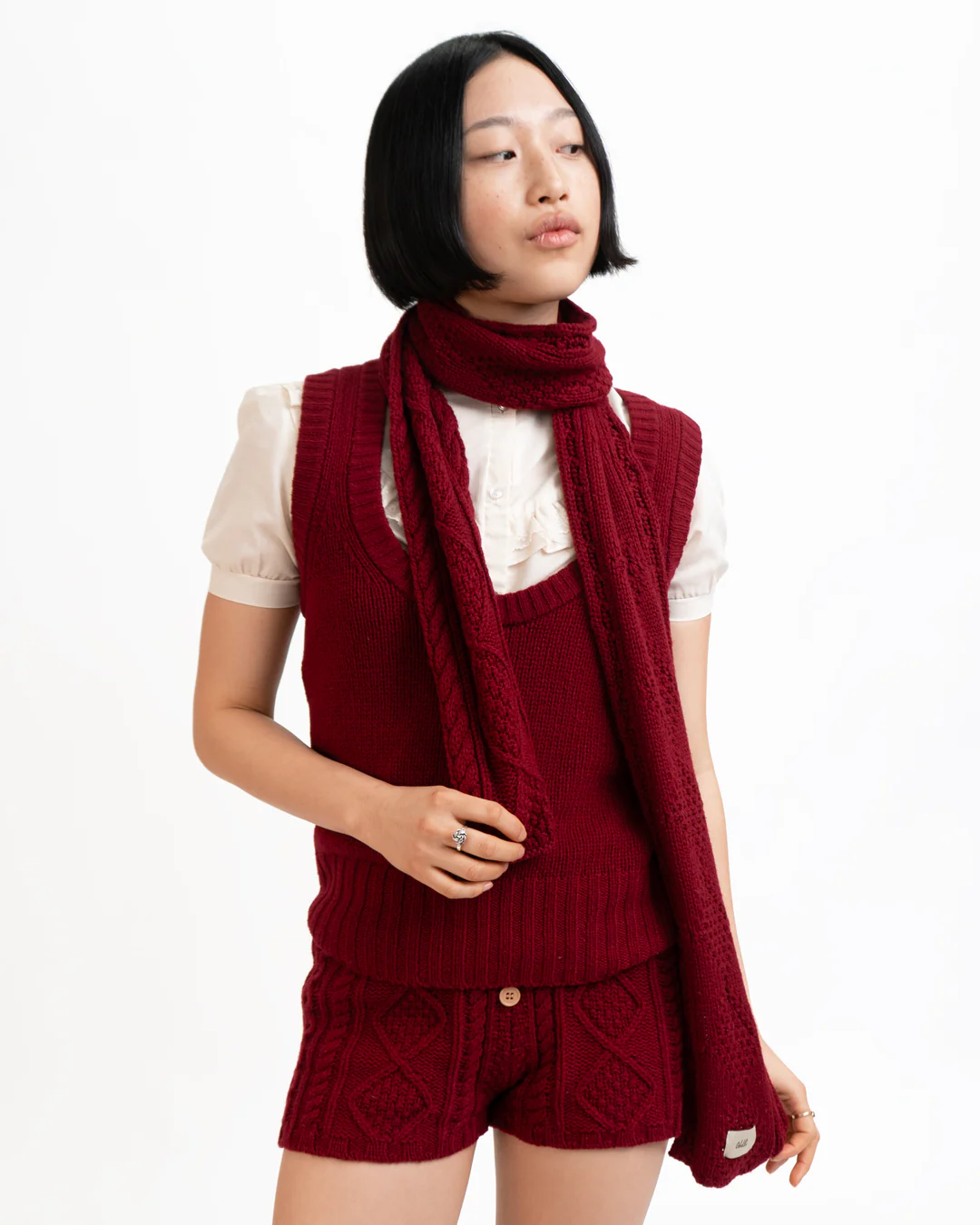 Cable Knit Skinny Scarf - Image 8