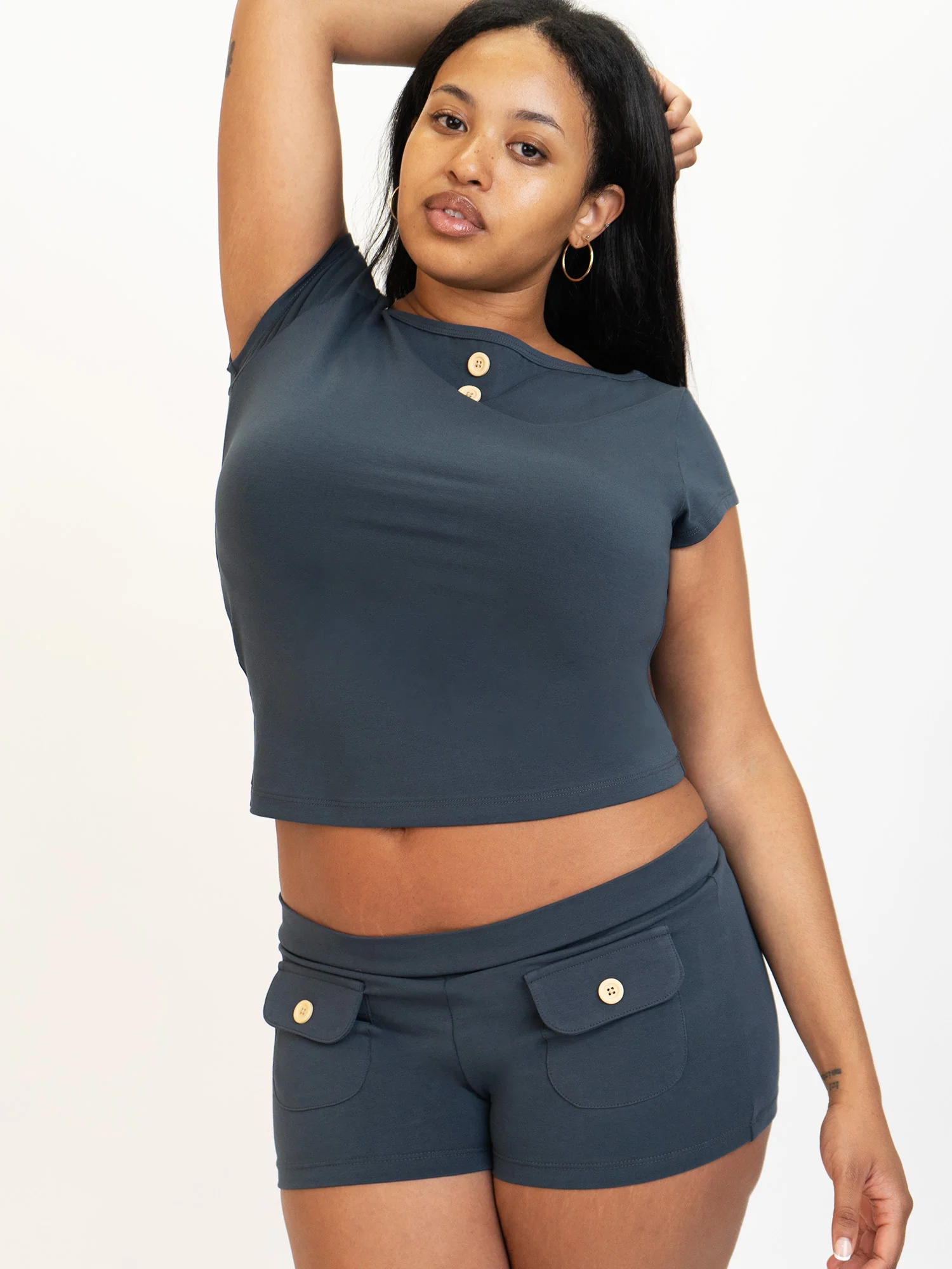 Button Mini Shorts - Image 19